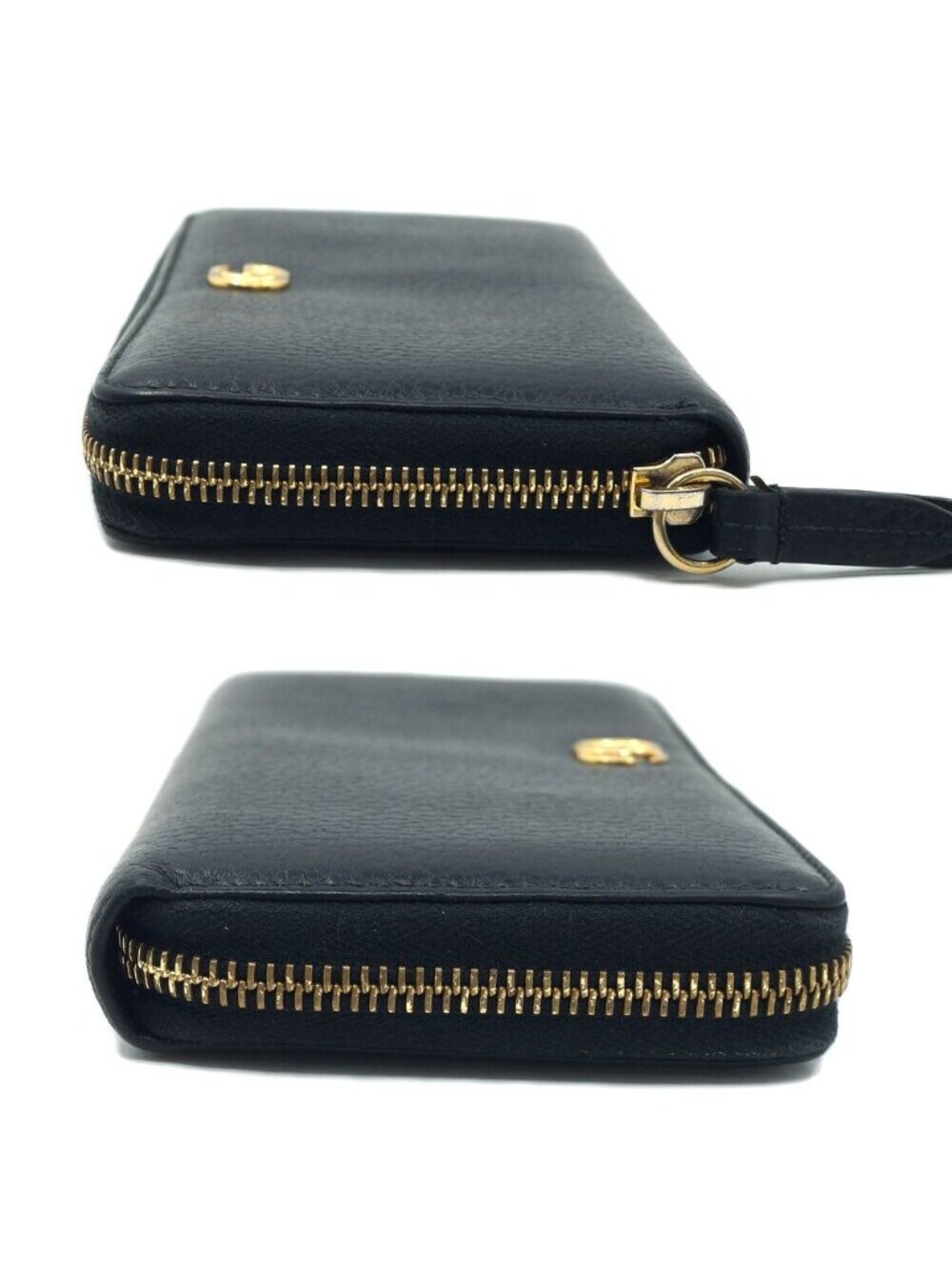 Gucci Double Zip Around Wallet Black Gold - Picture 4 of 10